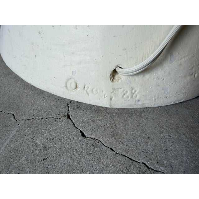 1980's Vintage Palm Beach-Style Sculptural Palm Leaf Plaster Floor Lamp For Sale - Image 12 of 13