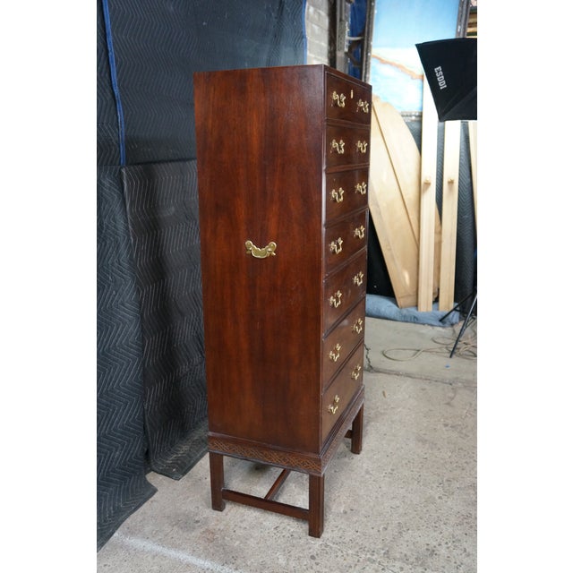 Henredon 18th C. Chippendale Style Mahogany Semainier Chest Lingerie Dresser 59" For Sale - Image 14 of 18