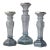 Large French Glass Pillar Candleholders, Set of 3 For Sale