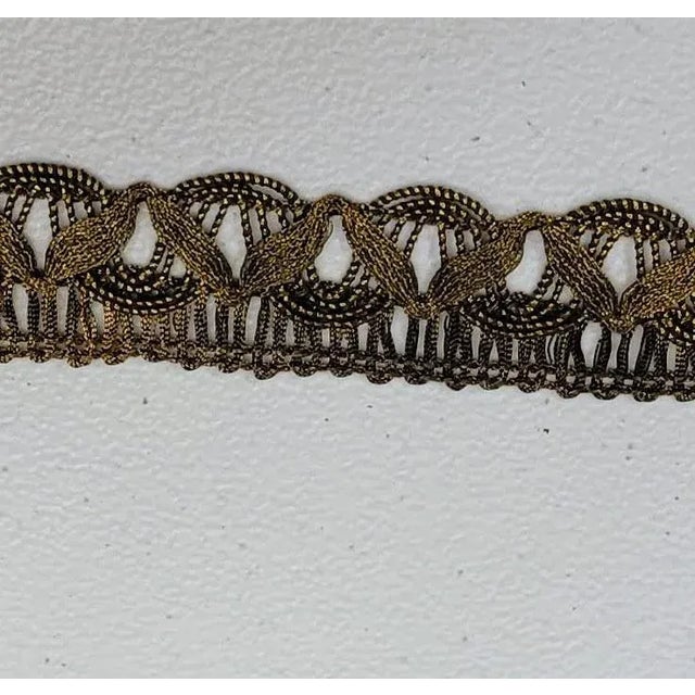 1940s Antique Gold Metallic Swag Trim Braided 18+ Yards at 1" Wide For Sale - Image 5 of 6