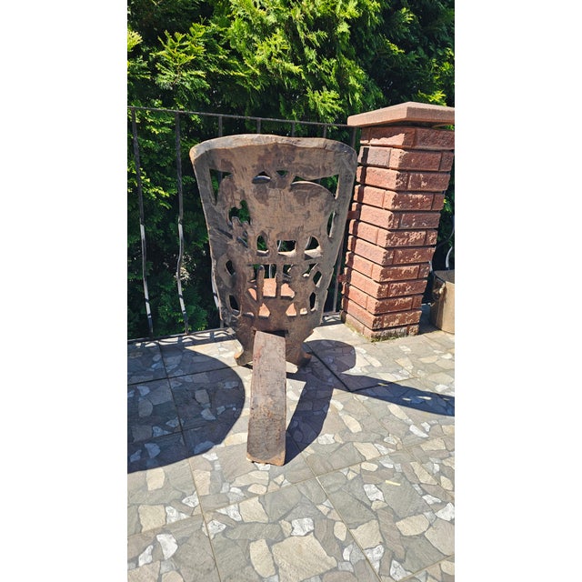 Hand-Carved African Tribal Ceremonial Chair, 1950s For Sale - Image 12 of 13
