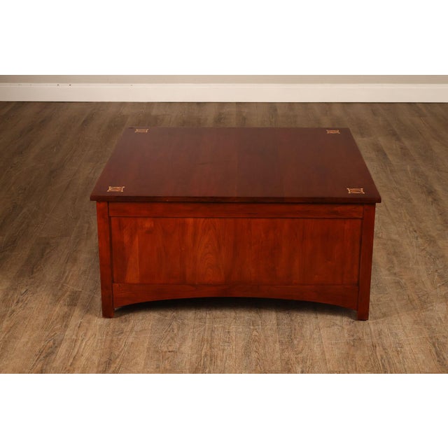 Stickley Harvey Ellis Square Cherry Storage Cocktail Table For Sale - Image 16 of 18