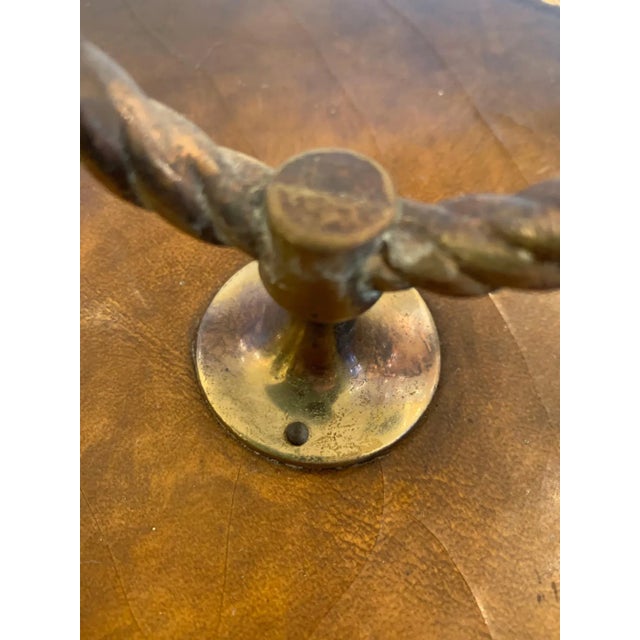 Mid 19th Century Antique 2 Tier Mahogany and Tooled Leather Side Table For Sale - Image 5 of 13