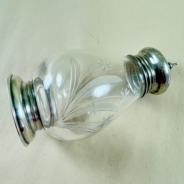 Frank M. Whiting & Company Art Deco Era Whiting & Company Sterling Silver & Etched Glass Sugar Castor For Sale - Image 4 of 12