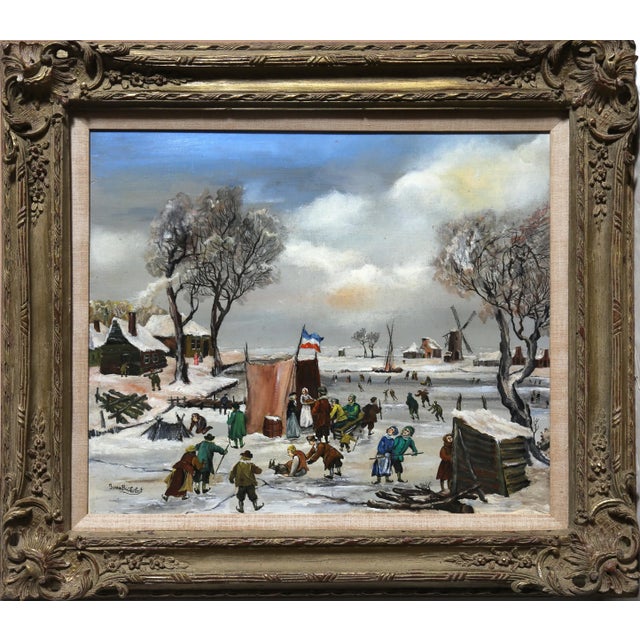 J. Van Buiksloot, French Village in Winter, Painting For Sale - Image 4 of 4