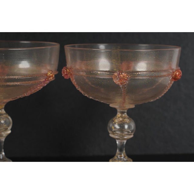 Salviati Mid 20th Century Set of Salviati Murano Italian Art Glass Venetian Stemware & Bowls - 48 pcs For Sale - Image 4 of 7