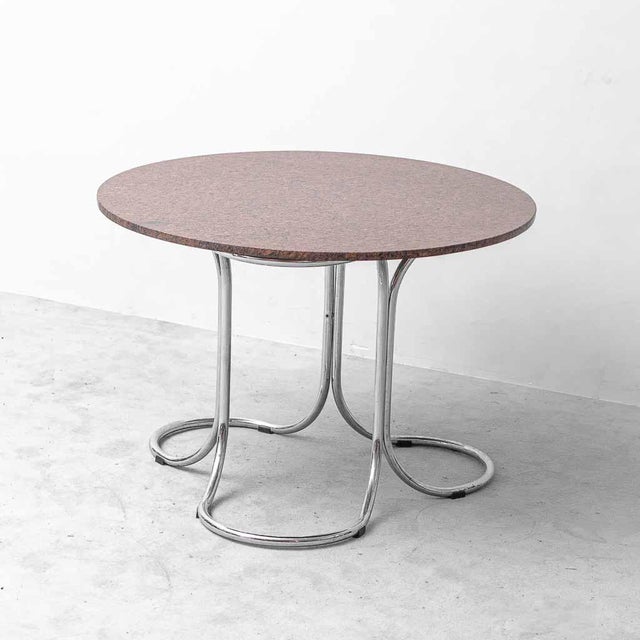Table with Marble Top and Metal Frame in the style of Giotto Stoppino, 1970s For Sale - Image 3 of 11
