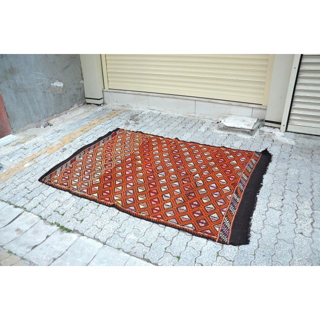 1960s 1960s Vintage Anatolian Handwoven Kilim Rug For Sale - Image 5 of 11