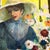 1950’s impressionist woman in hat with bouquet of flowers portrait / still life painting on canvas. Unfinished but ties in...