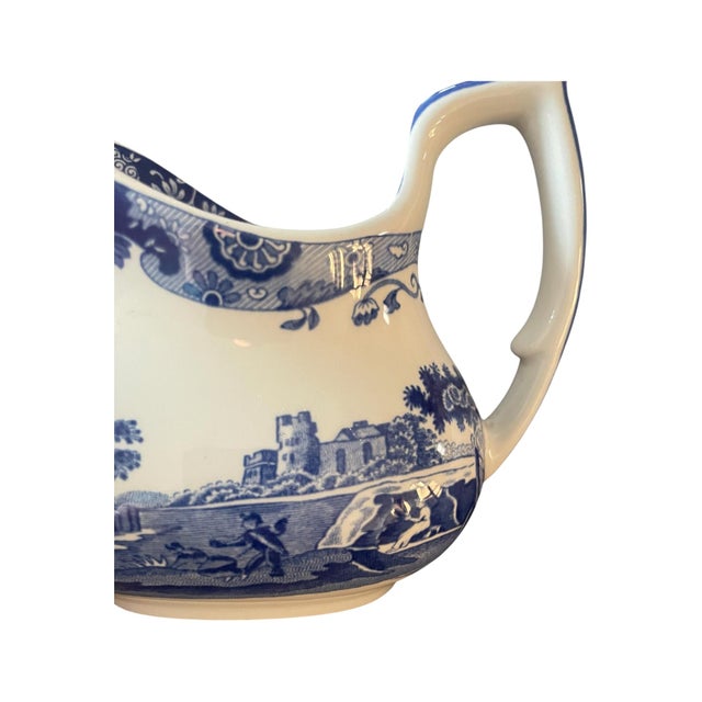 Vintage Spode Blue Italian Transferware Creamer/Milk Jug For Sale In Baltimore - Image 6 of 10