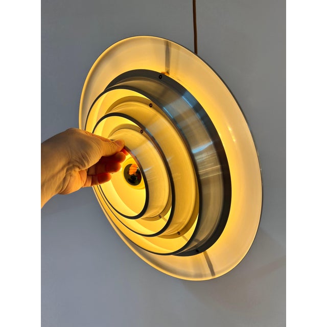 Silver Louvered Lamp by Erik Jensen for Teknika For Sale - Image 4 of 11