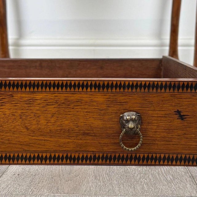 18th Century Antique English Georgian Oak Side Table For Sale - Image 12 of 13