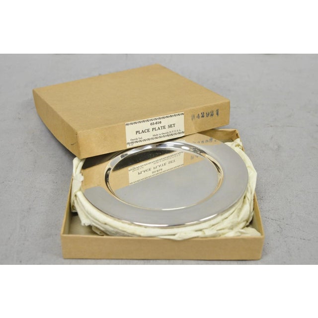 Vintage Oneida Mid Century Modern 6" Silver Plated Bread Dessert Plates in Original Box - Set of 6. *Price is per box...