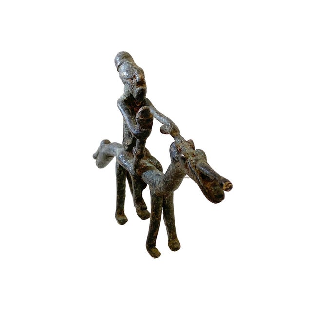 Vintage African Dogon Bronze Sculpture of a Horseman Cast Handmade Mali For Sale In New York - Image 6 of 6