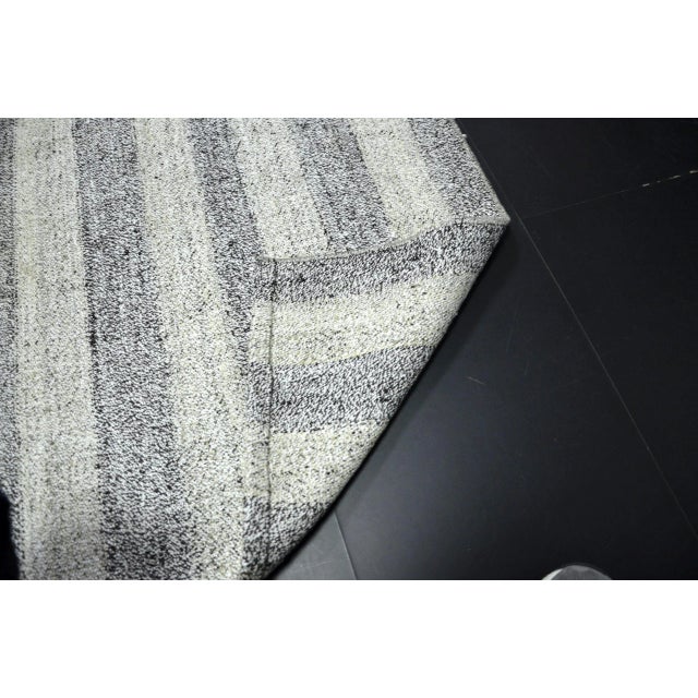 Vintage Kilim Runner Rug in White and Gray For Sale - Image 5 of 6