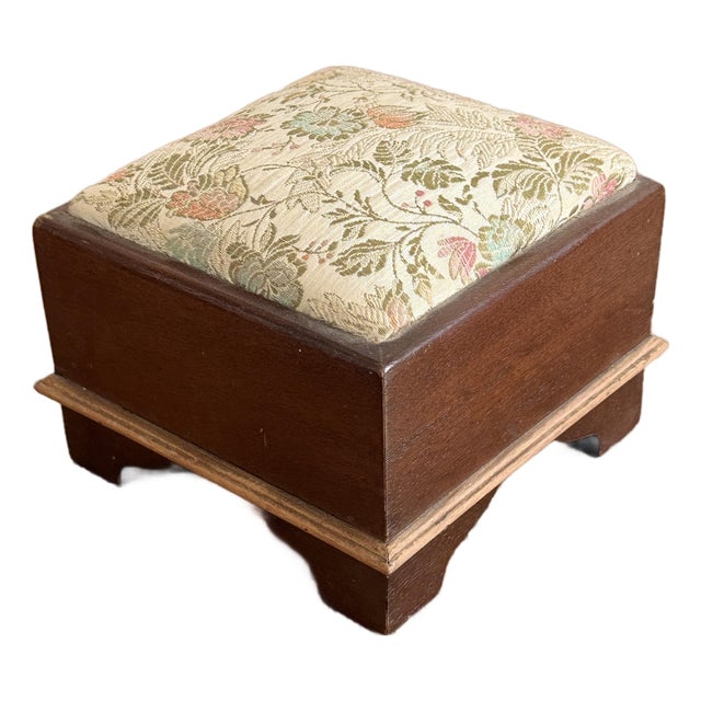 Late 19th Century Victorian Era Mini Upholstered Footstool For Sale