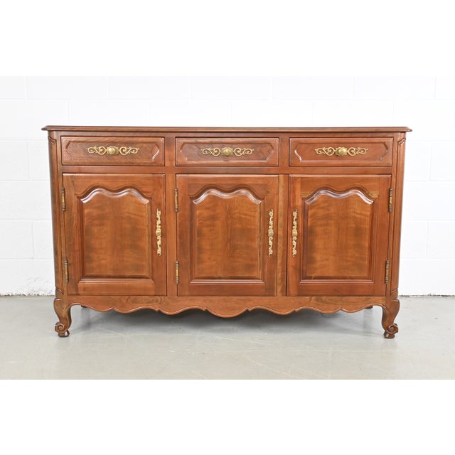 Kindel Furniture French Cherry Sideboard or Credenza, Newly Refinished For Sale - Image 13 of 13