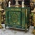 French French Louis XVI Green Cabinet With Lock, Bronze Accents & Gold Leaf Details For Sale - Image 3 of 4