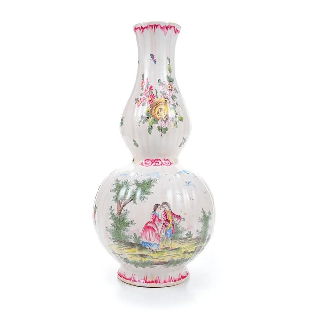 18th Century French Enamel 12" Vases - Pair For Sale - Image 5 of 10