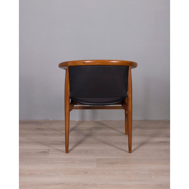 Wood Vintage Wood and Leather Chairs from Isa Bergamo, 1960s, Set of 4 For Sale - Image 7 of 15