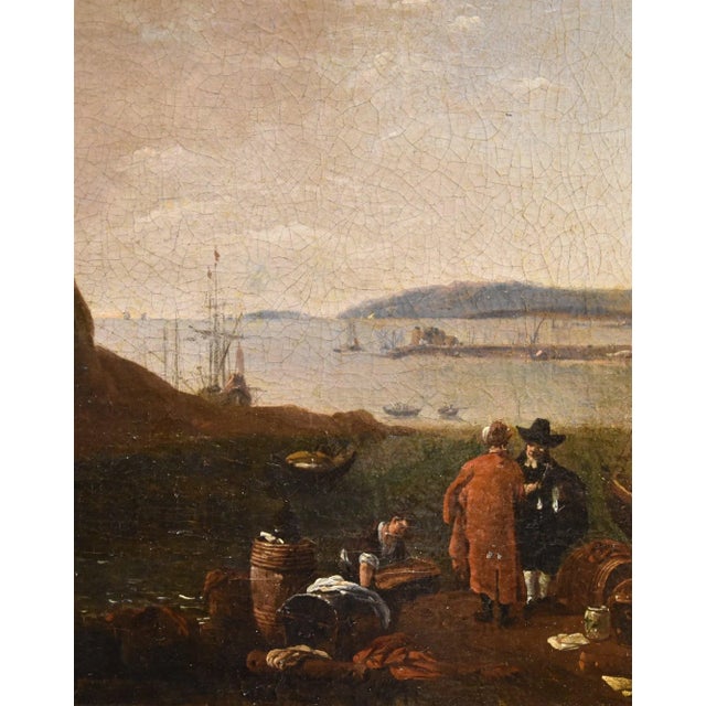 Thomas Wyck, View of Mediterranean Landscape, 1660, Oil on Canvas For Sale - Image 7 of 16