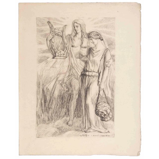 Orpheus and Eurydice is a Pencil Drawing realized by André Leroux in 1927. Good condition on a yellowed paper. Signed and...