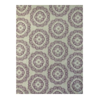 Maresca Textiles Inverted Medallion in Lavender Linen Fabric 3.5 Yards For Sale