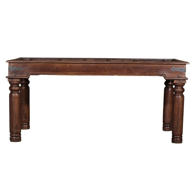 Far Pavilions 1930s Rustic Farmhouse Reclaimed Wood Antique Door Dining Table For Sale - Image 4 of 8