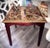Late 20th Century Peruvian Reverse-Painted Glass Top Gilt Border Wood Side Tables Pair For Sale - Image 9 of 15