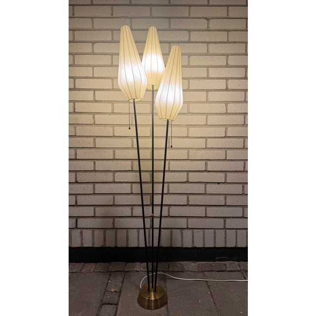 Black Scandinavian Floor Lamp with Three Lampshades, 1960 For Sale - Image 8 of 8
