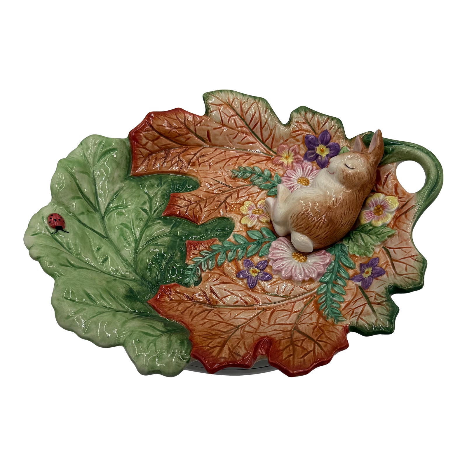 1990s Fitz and Floyd “Woodland Spring” Bunny Rabbit Trinket Dish | Chairish