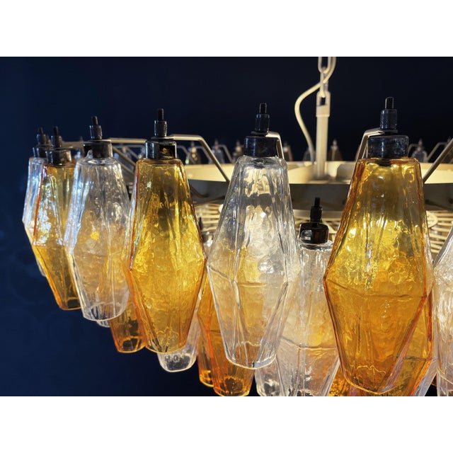 Amber & Clear Poliedri Murano Glass Ceiling Light, 1990s For Sale - Image 12 of 18