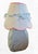 Paint Vintage Custom Painted Styled John Dickinson Draped Plaster Pale Blue Table Lamp W/ Custom Ribbon Shade For Sale - Image 7 of 10