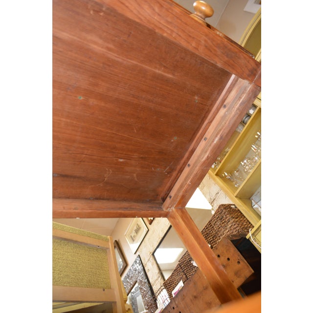 Antique Rustic Pine Work / Side Farmhouse Kitchen Table With Long Drawer For Sale - Image 15 of 18
