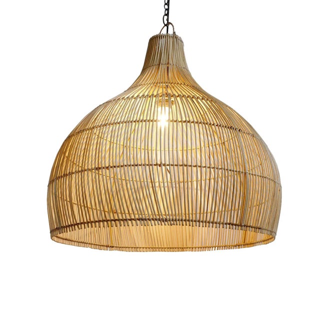 Wicker Kuba Dome Lantern For Sale In Los Angeles - Image 6 of 7