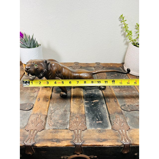 Vintage Early 20th Century Cast Iron Tiger Made in Japan For Sale - Image 11 of 13