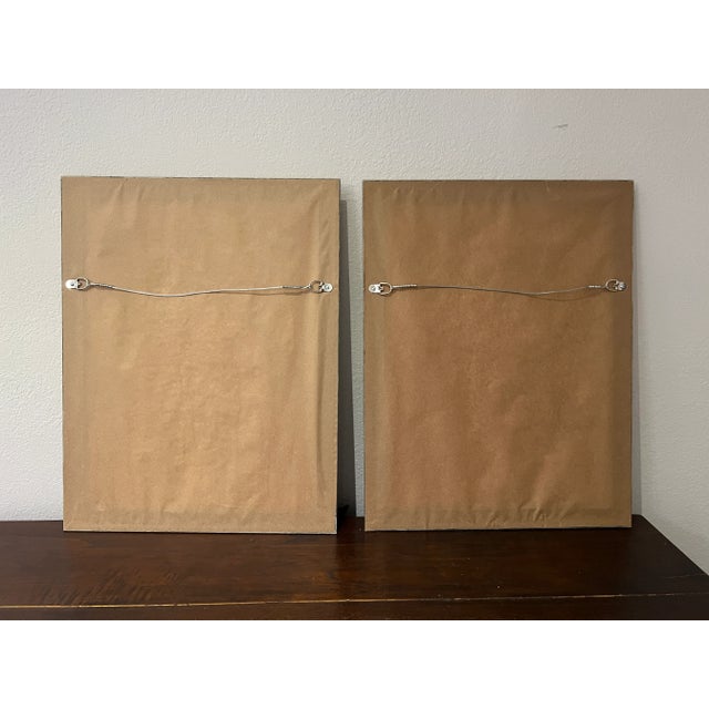 Contemporary 1980s Nude Woman Silhouette Original Painting, Matted and Framed - Set of 2 For Sale - Image 3 of 12