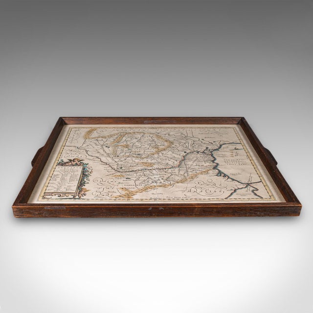This is an antique cartographer's serving tray. An English, drinks platter with inlaid map of South East Europe, dating to...