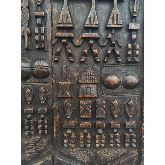 1980s Vintage Granary Dogon Door W/Nomoo Ancestors Mali African 25" H For Sale - Image 5 of 8