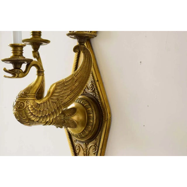 Brown Very Large Wall Lamp with Swan Figure For Sale - Image 8 of 10