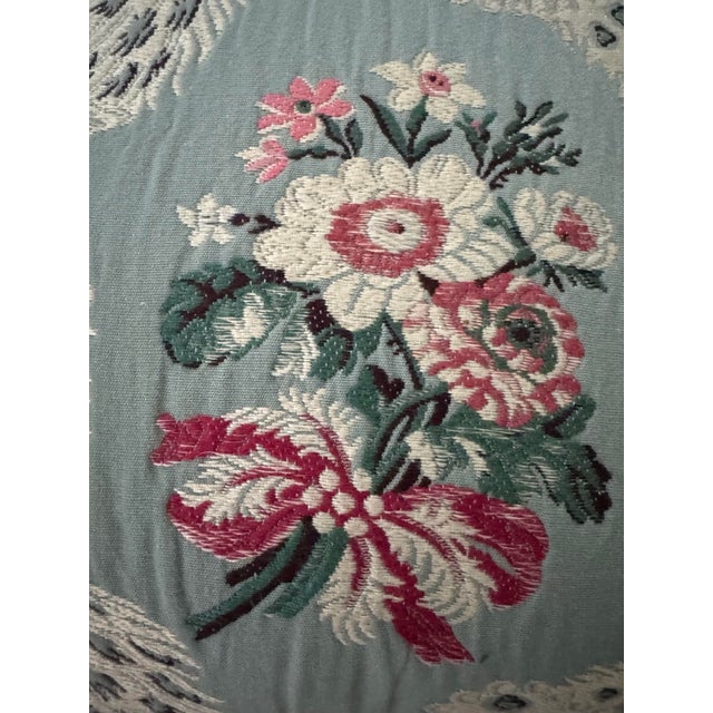 2010s Custom Floral With Ribbons Pillow For Sale - Image 5 of 6