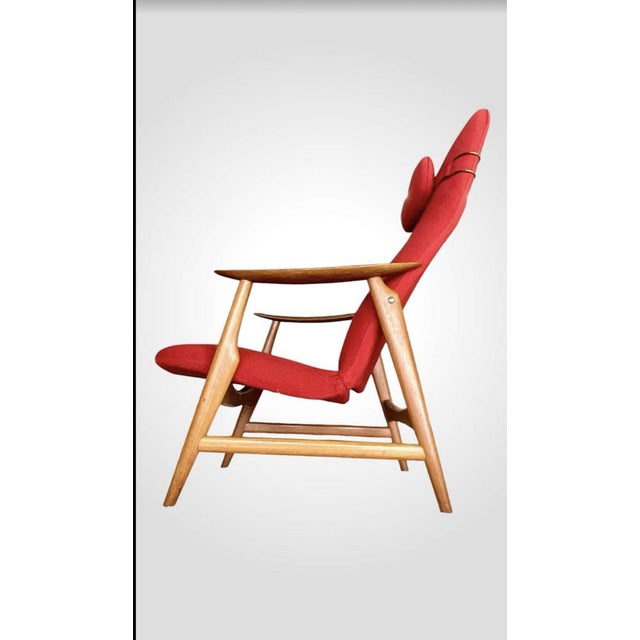 Wood Mid-Century Sculptural Teak Model 500 High-Back Armchair by Braathen & Brattrud for Dokka Mobler, Norway, 1950s For Sale - Image 7 of 18