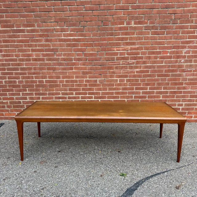Mid-Century Modern Mid 20th Century Attributed to Johannes Andersen Teak Danish Modern Coffee Table With Pull-Out Laminate Shelf For Sale - Image 3 of 11