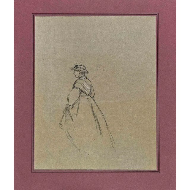 Jean Ferdinand Chaigneau 1, Figures, Original Drawing on Paper, Mid 19th-Century For Sale - Image 3 of 3