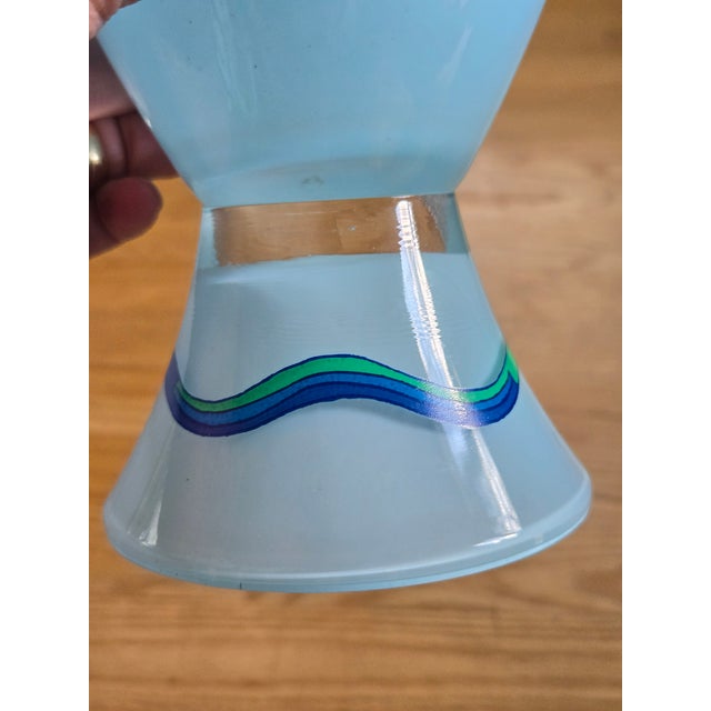 Late 20th Century Post-Modern Glass Vase by J Kustosch for Vis-À-Vis Collection of Ritzenhoff Face For Sale - Image 5 of 9