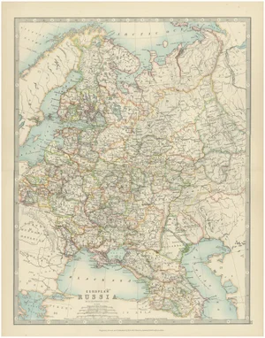 Antique Map of European Russia, 1903