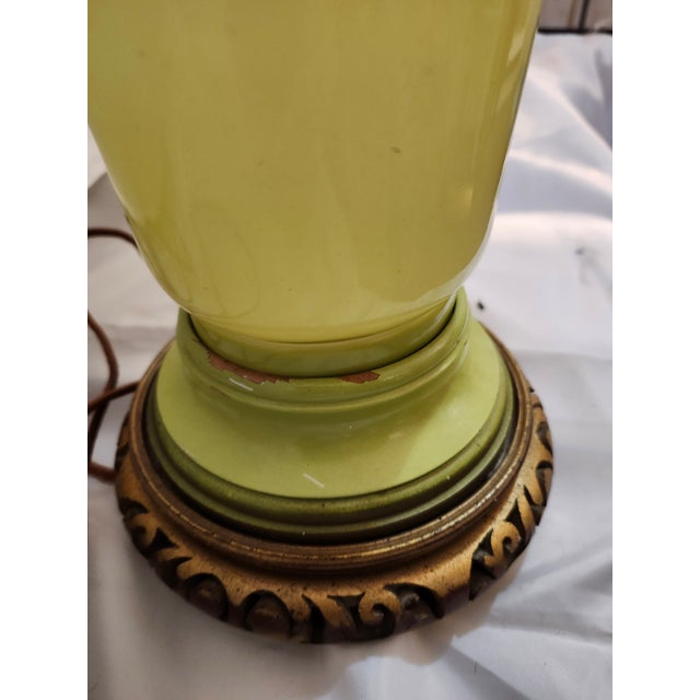 1930s Art Deco Glass and Wood Base Lamp For Sale - Image 4 of 10