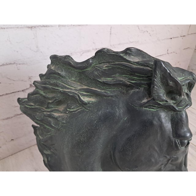 Vintage Large Horse Head Sculpture, Flaming Mane, Austin Productions, 1978 For Sale - Image 12 of 17