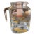 Vintage Bormioli Rocco Italian Glass Pitcher. Clear Pressed Glass. Clean and Functional. 7.5” H. 4.5” W. 1970 For Sale
