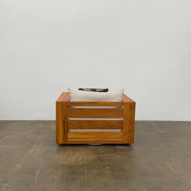 Harbour Hayman Teak Swivel Lounge Armchair For Sale - Image 4 of 8